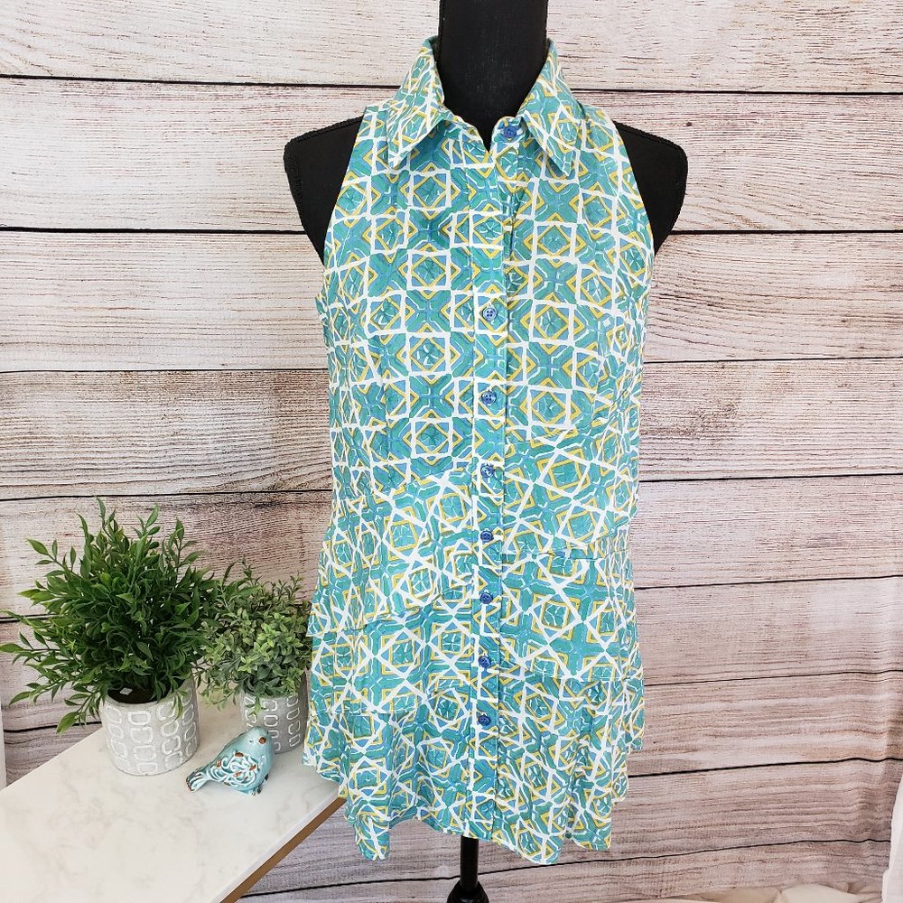 COULEUR BY FINLEY AQUA-YELLOW-WHITE TUNIC - XS